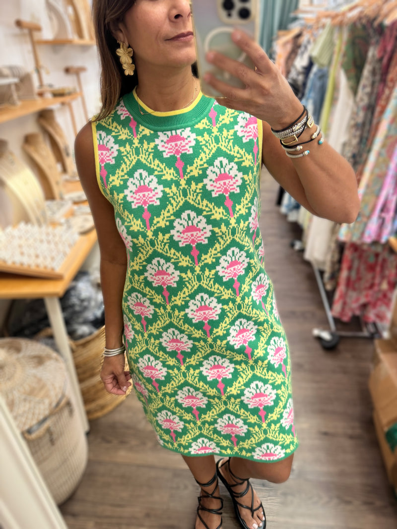 Green Mix Shift Dress
