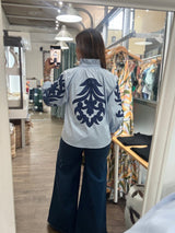 Light Blue Applique Detail Top