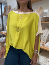 Chartreuse Dolman Sleeves Top