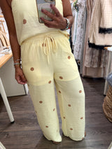 Yellow Polka Dots Top & Pants Set