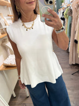 White Brooch Side Detail Top