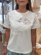 White Lace Detail Top