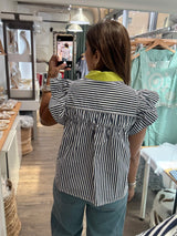 Navy & Lime Contrast Top