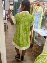 Lime Print Dress
