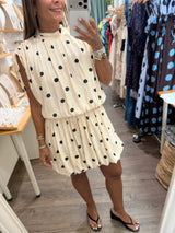 Vanilla & Black Polka Dots Dress