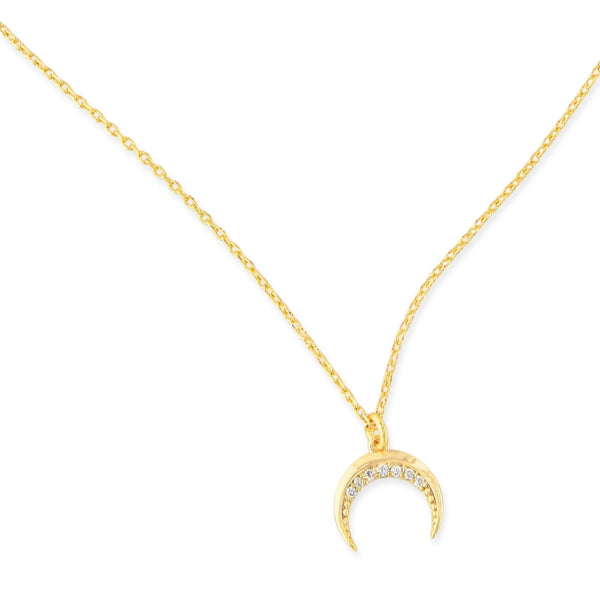 Gold Crescent Moon Necklace (NK)