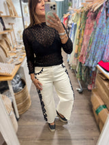 Black Lace Sheer Top
