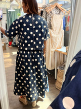Navy Polka Dot Top & Skirt Set