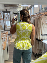 Lime Geometric Print Top