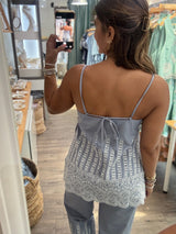 Blue Embroidered Top & Pant Set