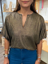 Bronze Metallic Textured Top