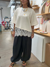 Ivory Lace Hem Top