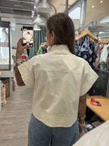 Beige Front Buttons Top