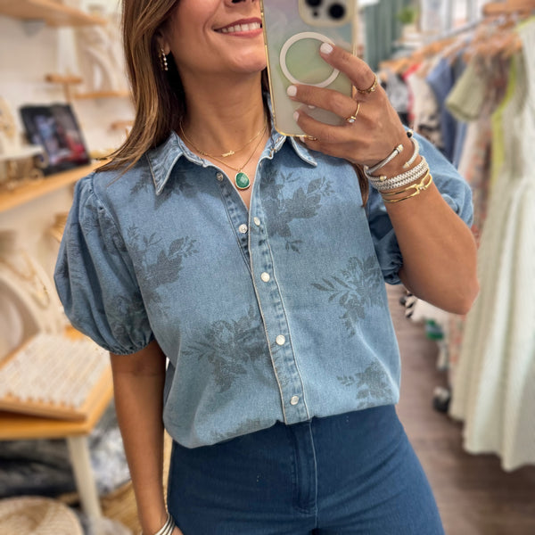 Denim Button Down Top