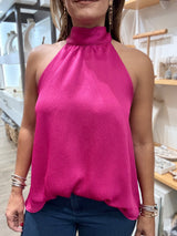 Magenta Halter Neck Top