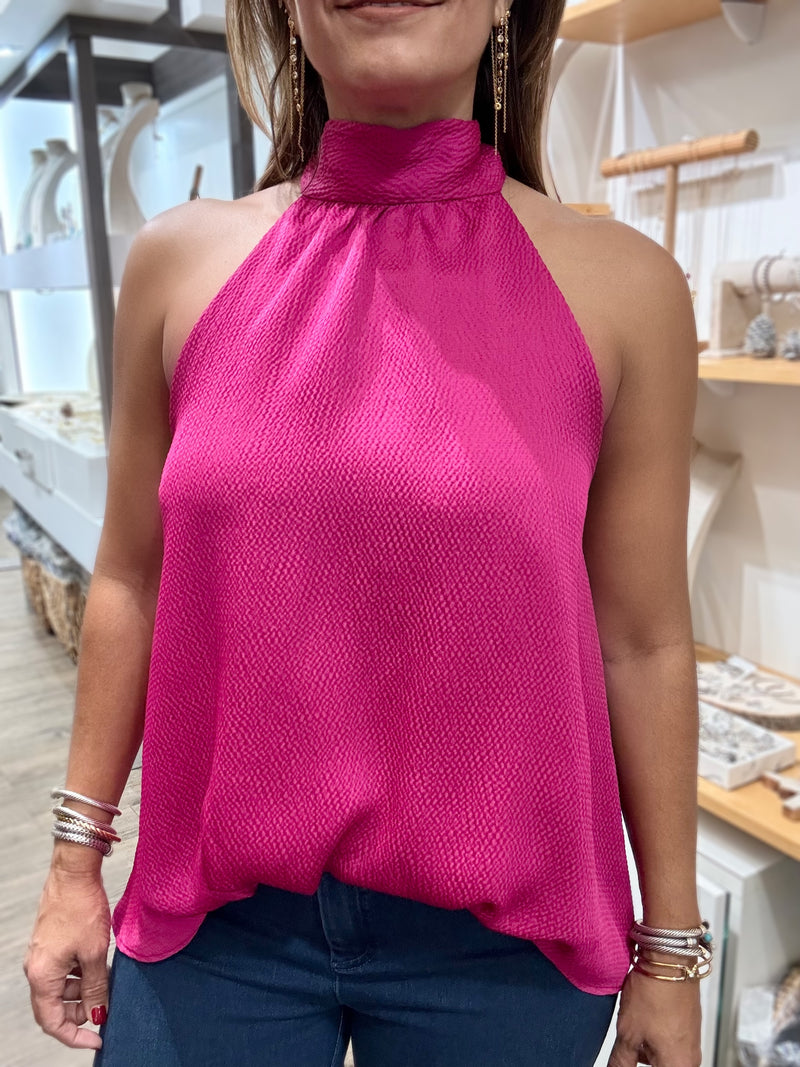 Magenta Halter Neck Top