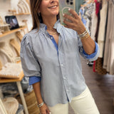Blue & White Striped Top