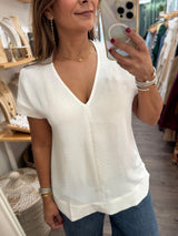 White V-Neck Everyday Top