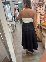 Dark Denim Midi Skirt