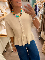 Oatmeal Knitted Cardigan/Top