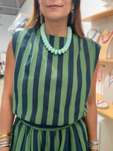 Blue/Green Stripes Top & Pant Set