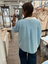 Light Blue Collared Top
