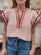 Rust Striped Top