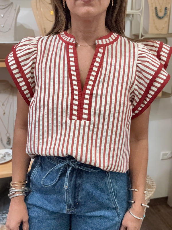 Rust Striped Top