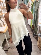 Ivory Asymmetrical Hem Top