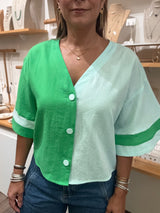 Green & Aqua Top