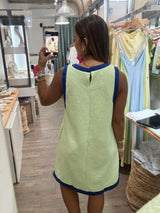 Lime & Blue Textured Dress
