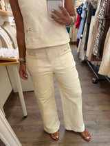Ivory Gold Detail Top & Pant Set