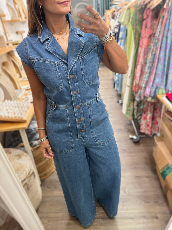Denim Utility Jumpsuit
