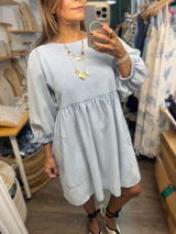 Light Denim 3/4 Sleeves Dress