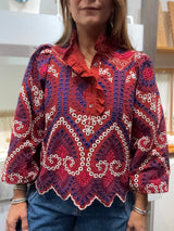 Brick Eyelet Detail Top