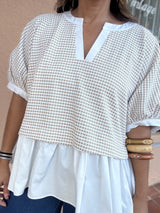 Oatmeal Contrast Top