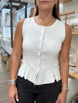 White Peplum Top