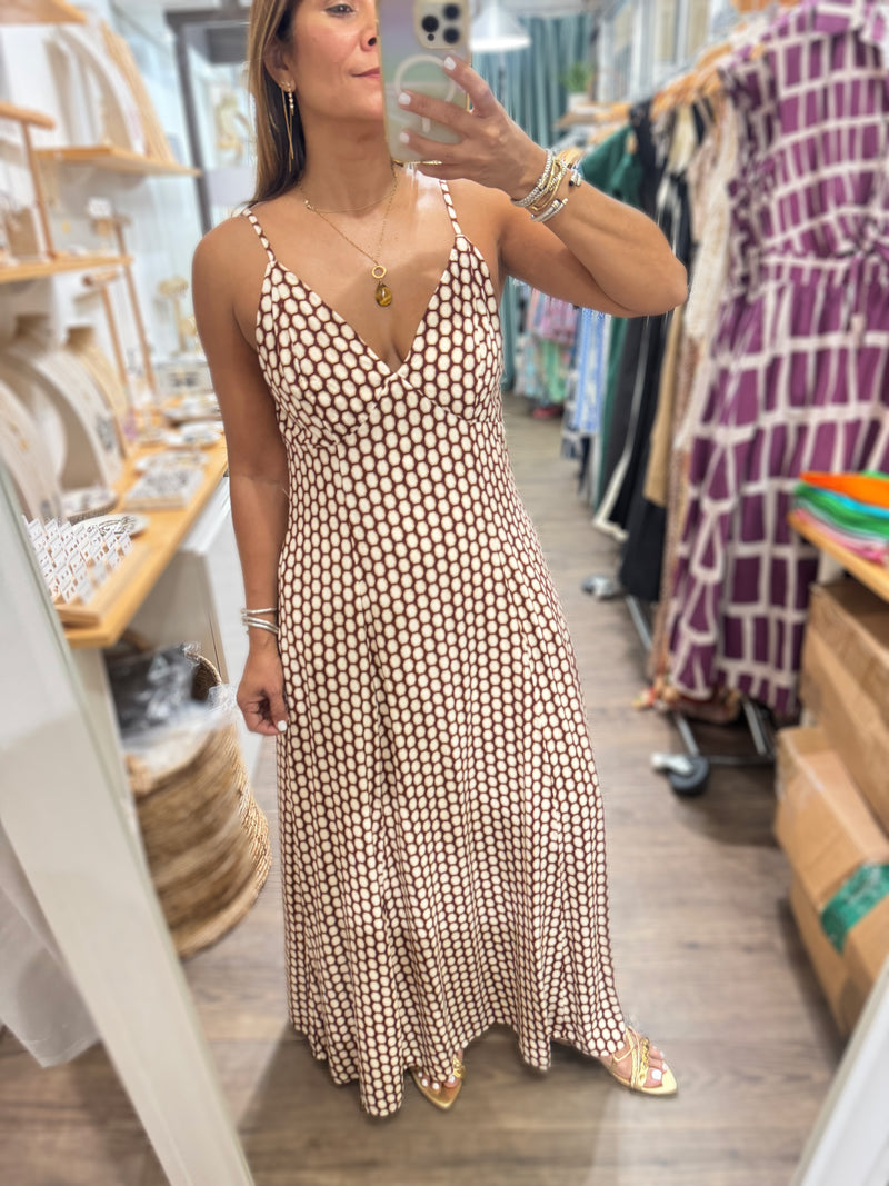 Geometric Print Back Detail Dress