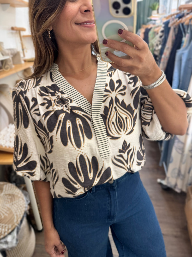 Earth Tones Print Top
