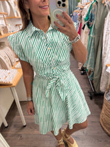 Green Front Knot Dress