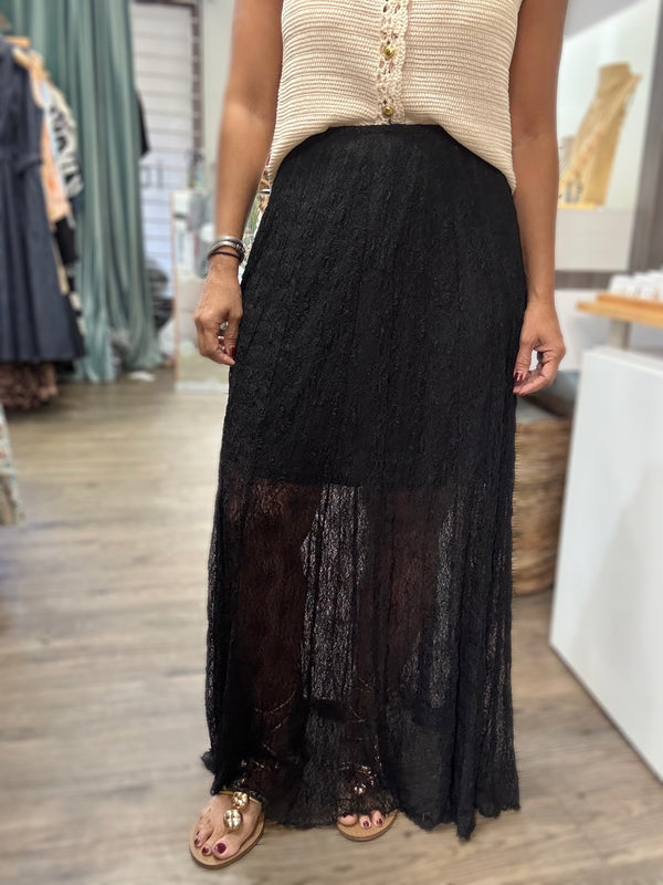 Black Lace Maxi Skirt