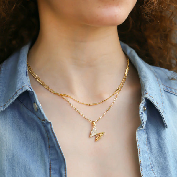 Mama Butterfly Necklace (CR)