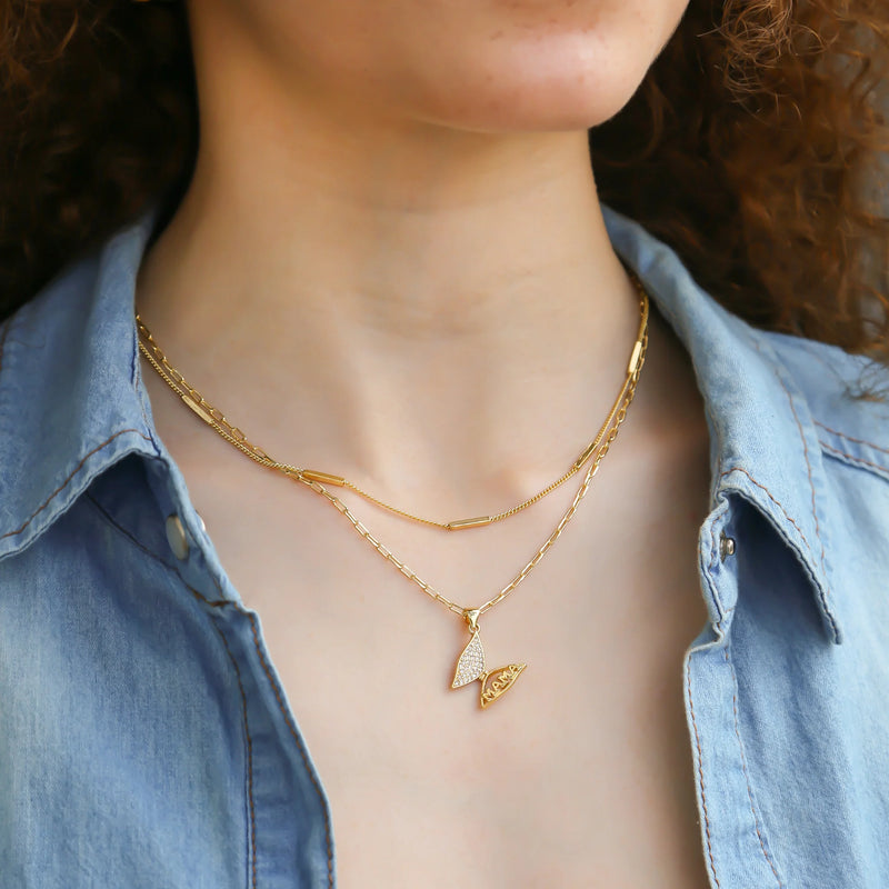 Mama Butterfly Necklace (CR)