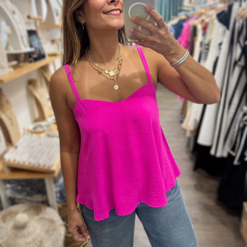 Fuchsia Flowy Cami Top