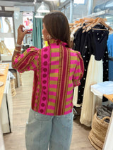 Lime & Plum Mix Print Top