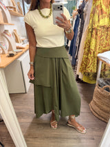 Olive Asymmetrical Skirt