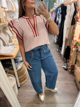 Rust Striped Top