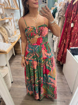 Printed Smocked Detail Dress