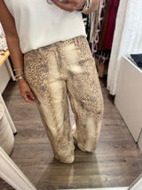 Animal Print Denim Pant