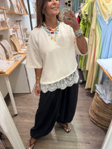 Ivory Lace Hem Top